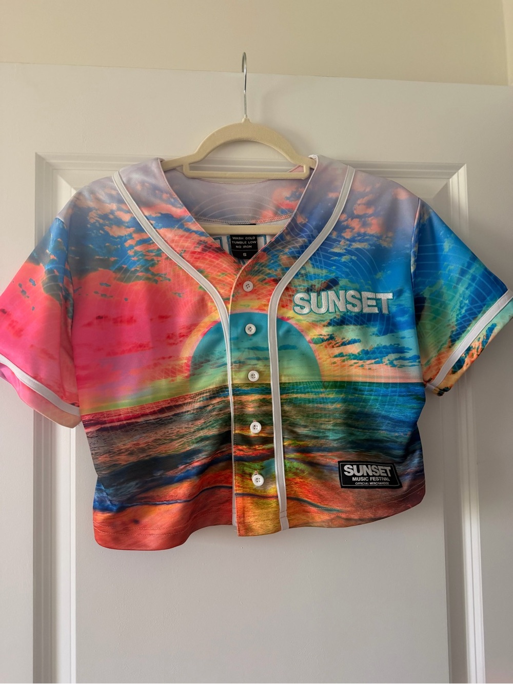 Sunset official merch Crop Baseball Jersey